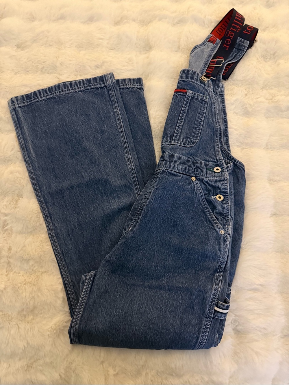 Tommy Hilfiger Blue Denim Women's Overalls with Branded Straps